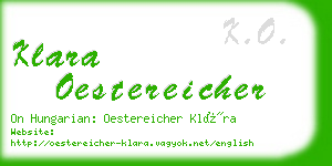 klara oestereicher business card